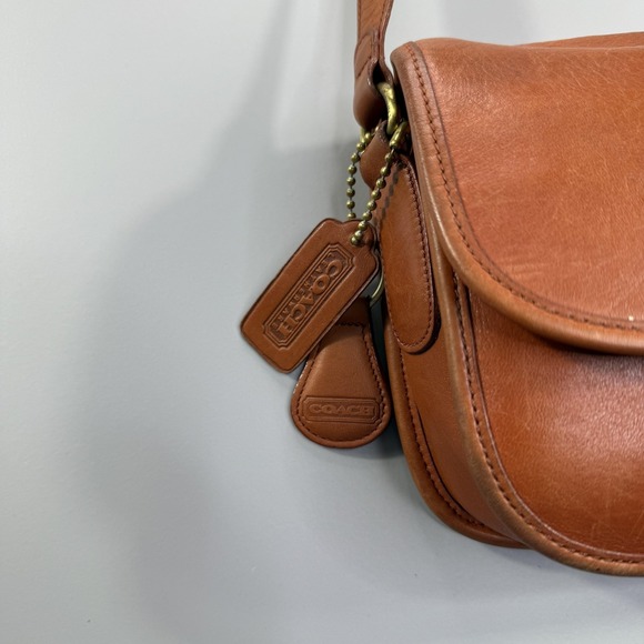 VTG Coach 202-07 City Bag Crossbody Shoulder Orange Leather Made In Korea - Picture 3 of 15